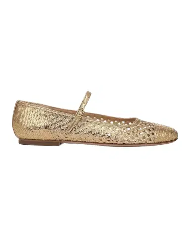 Veronica Beard Ellie Metallic Raffia Ballerina Flats | Thumbnail 1