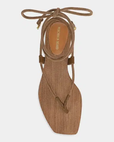 Veronica Beard Rosetta Suede Ankle-Wrap Flat Sandals | Thumbnail 3 Veronica Beard Rosetta Suede Ankle-Wrap Flat Sandals | Thumbnail 3