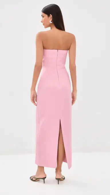 Leo Lin Rayna Embroidered Bustier Maxi Dress Bouquet Print in Pastel Pink | Thumbnail 3 Leo Lin Rayna Embroidered Bustier Maxi Dress Bouquet Print in Pastel Pink | Thumbnail 3