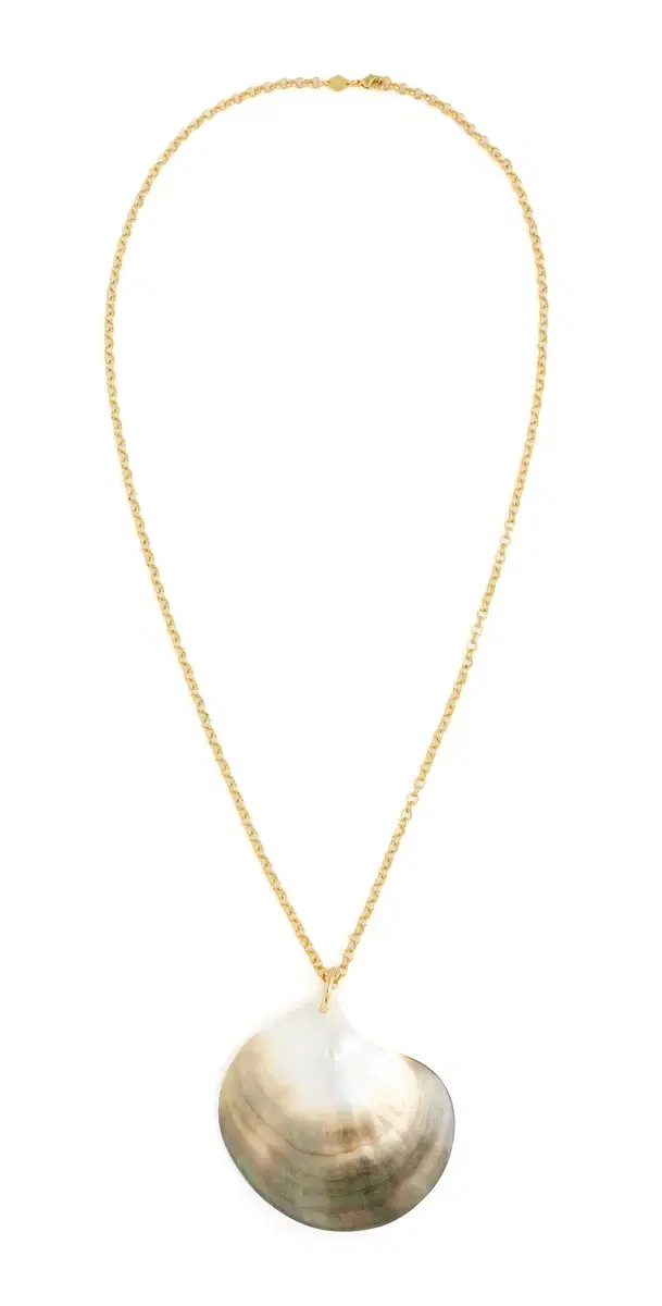 Anni Lu Golden Shell Necklace Ecru One Size