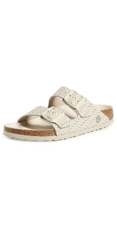 Birkenstock Arizona Woven Embossed Sandals Ecru | Thumbnail 1
