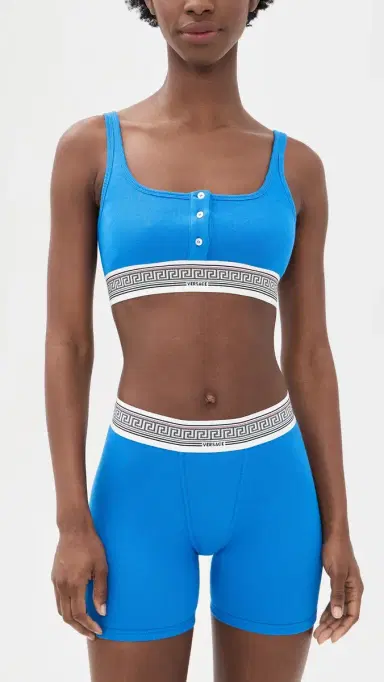 Versace Bio Cotton Rib Bra Electric Blue | Thumbnail 5 Versace Bio Cotton Rib Bra Electric Blue | Thumbnail 5