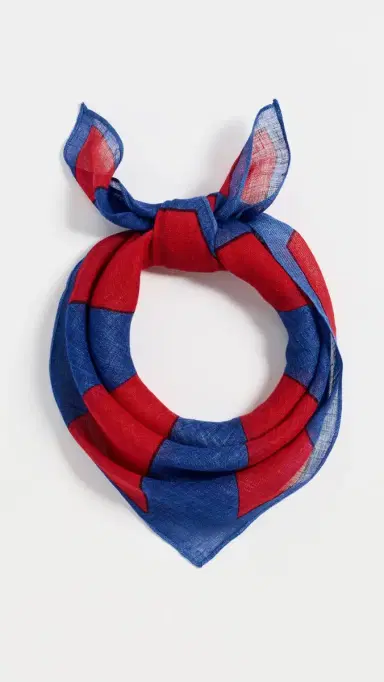 Polo Ralph Lauren Rugby Bandana Stripe Scarf Red/Blue One Size | Thumbnail 2