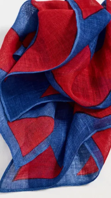 Polo Ralph Lauren Rugby Bandana Stripe Scarf Red/Blue One Size | Thumbnail 6