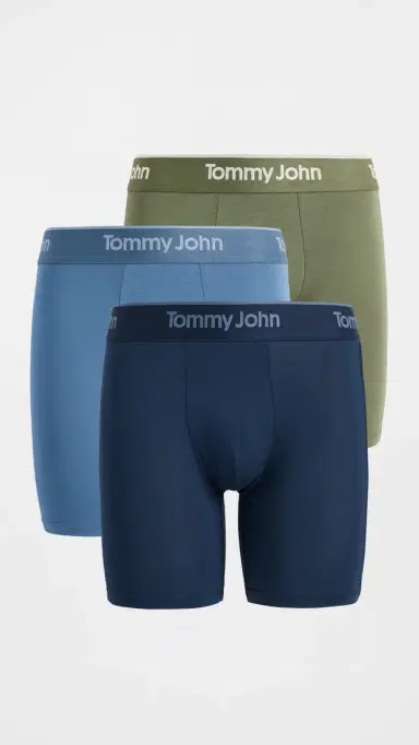 Tommy John econd kin 6 Boxer Briefs 3 Pack Fourleafclover/Dressblues/Blue | Thumbnail 2
