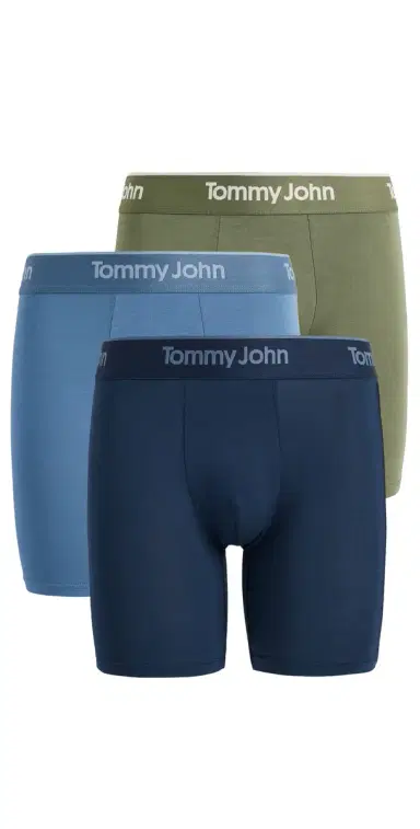 Tommy John econd kin 6 Boxer Briefs 3 Pack Fourleafclover/Dressblues/Blue | Thumbnail 1