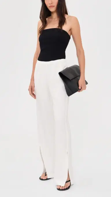 ENZA COSTA Twill Slash Pants Off White 3 | Thumbnail 5