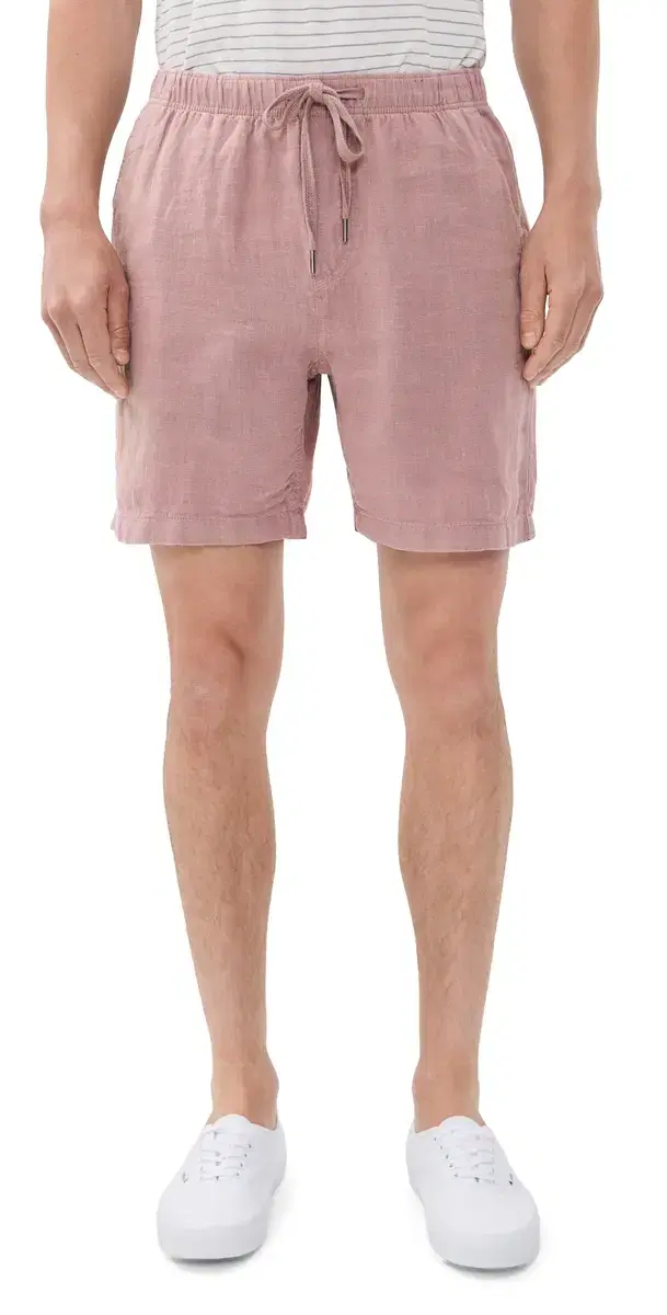 Faherty Essential Linen horts 7 Adobe