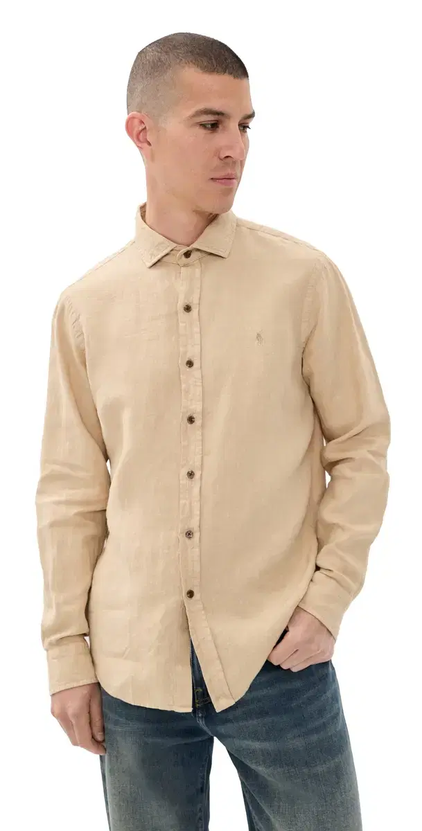 Polo Ralph Lauren lubby Linen Button Down hirt Coastal Beige