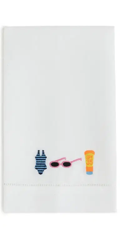 Abbode Beach Icons Tea Towel | Thumbnail 1