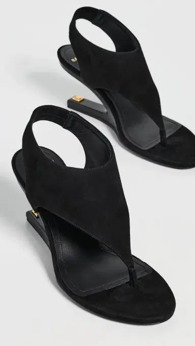 Balmain No Wedge Suede Sandals 0PA Noir | Thumbnail 5