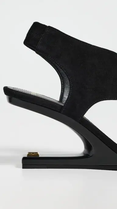 Balmain No Wedge Suede Sandals 0PA Noir | Thumbnail 6