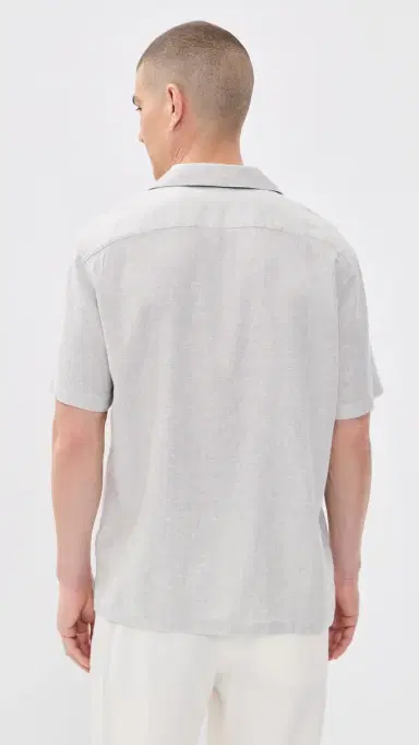 Faherty Breeze Camp Shirt Grey Shores S | Thumbnail 3