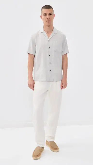 Faherty Breeze Camp Shirt Grey Shores S | Thumbnail 5