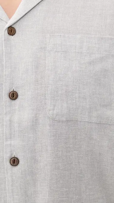 Faherty Breeze Camp Shirt Grey Shores S | Thumbnail 6