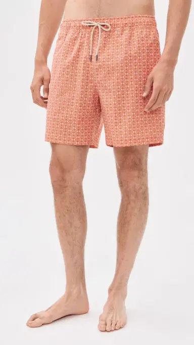 Fair Harbor The Bayberry Swim Trunks 7 Tangerine Geo | Thumbnail 2 Fair Harbor The Bayberry Swim Trunks 7 Tangerine Geo | Thumbnail 2