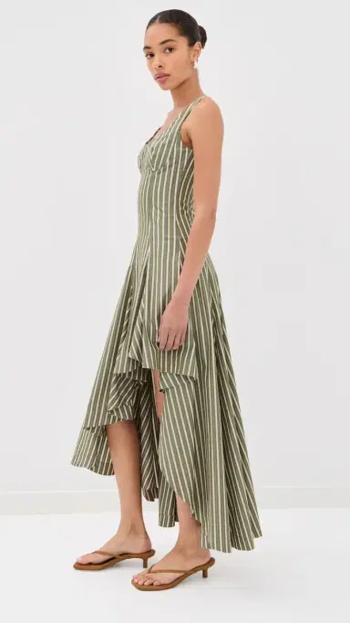 Monse Striped Corset Dress Sage Multi | Thumbnail 4 Monse Striped Corset Dress Sage Multi | Thumbnail 4