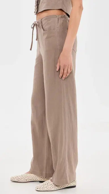 Le Jean Simone Linen Drawstring Pants Driftwood | Thumbnail 4 Le Jean Simone Linen Drawstring Pants Driftwood | Thumbnail 4