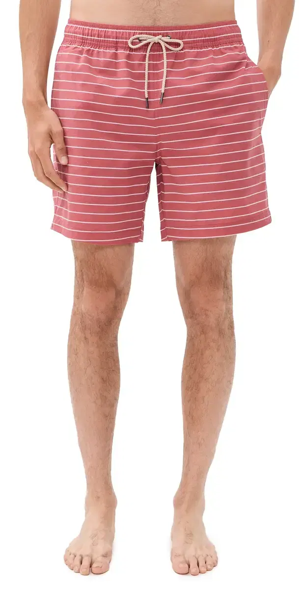 x Foot Joy Bayberry Swim Trunks 7 Coastal Red Stripe