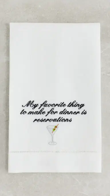 Abbode Dinner Reservations Tea Towel White One Size | Thumbnail 2