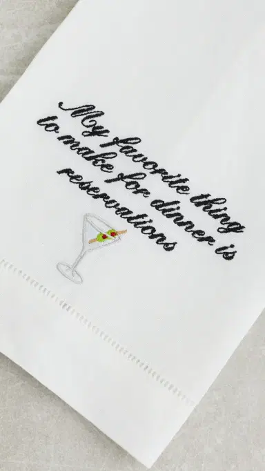 Abbode Dinner Reservations Tea Towel White One Size | Thumbnail 4
