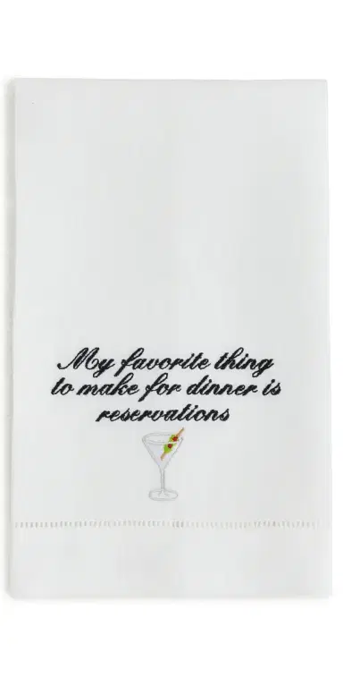 Abbode Dinner Reservations Tea Towel White One Size | Thumbnail 1