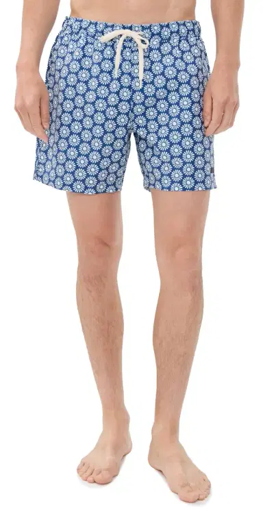 Faherty All Day Trunks 6 Blue Cream uns | Thumbnail 1
