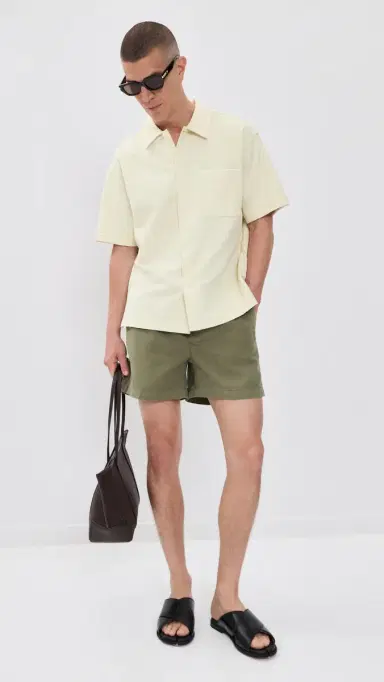FRAME Canvas Shorts 5 ilitary Khaki | Thumbnail 5
