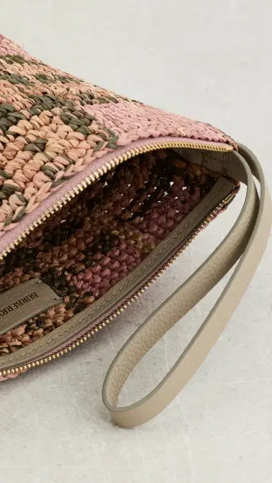 Burberry Margate Raffia Pouch | Thumbnail 6 Burberry Margate Raffia Pouch | Thumbnail 6