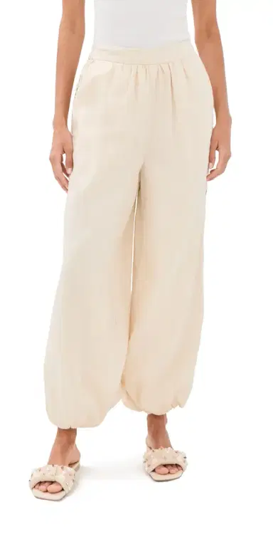Simkhai Selah Linen Lace Balloon Pants Sand | Thumbnail 1 Simkhai Selah Linen Lace Balloon Pants Sand | Thumbnail 1
