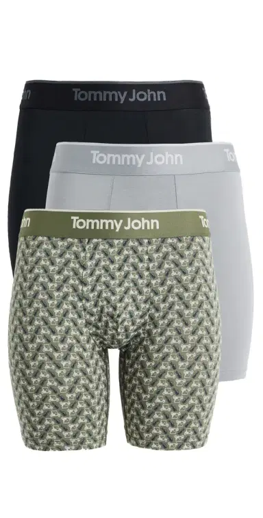 Tommy John econd kin 6 Boxer Briefs 3 Pack Black/Monument/Golcartfourleaf | Thumbnail 1