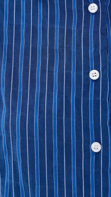 LE BOP Kali Tie Back Button Down Blue Stripe | Thumbnail 6 LE BOP Kali Tie Back Button Down Blue Stripe | Thumbnail 6