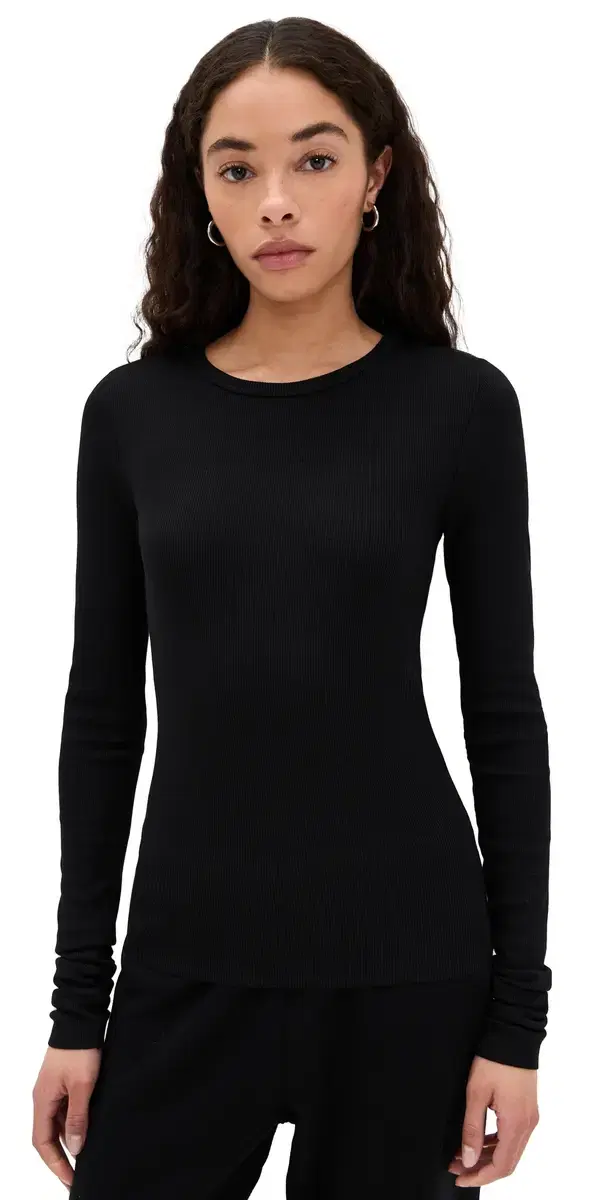 Long leeve Fitted Top Black