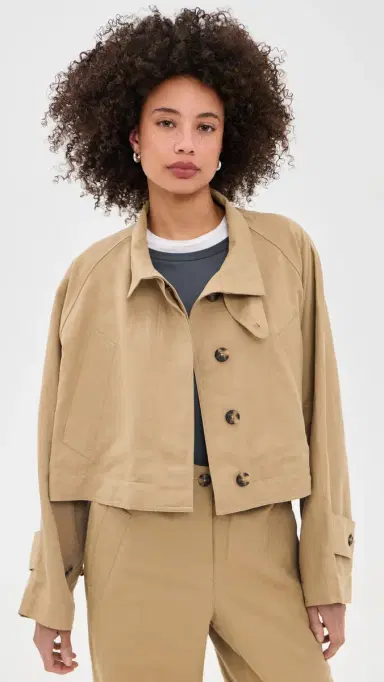 Helmut Lang Cropped Trench Coat Trench | Thumbnail 2