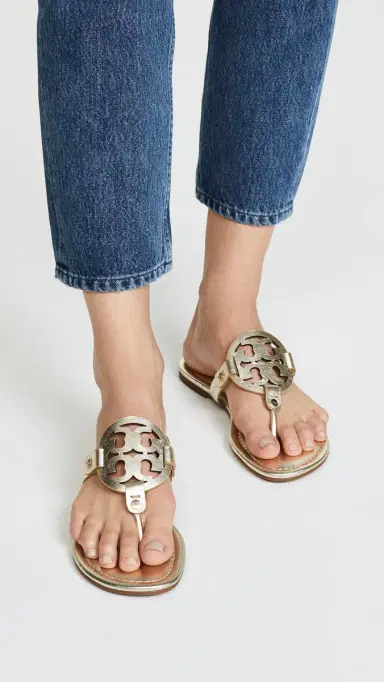 Tory Burch Miller Sandals Spark Gold 7 | Thumbnail 3 Tory Burch Miller Sandals Spark Gold 7 | Thumbnail 3
