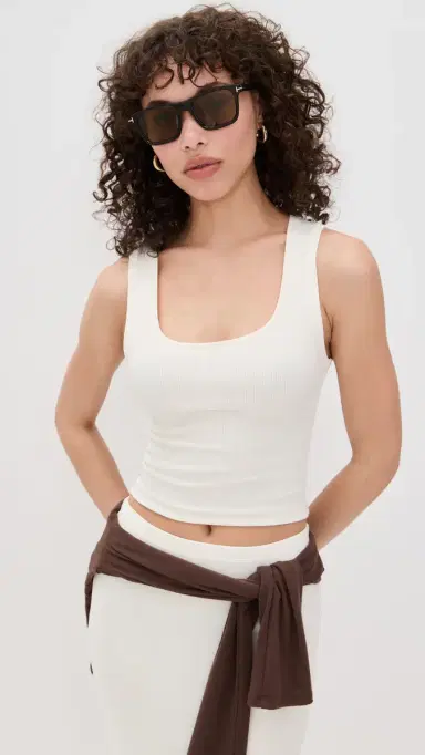 ÉTERNE Square Neck Tank Cream L | Thumbnail 2 ÉTERNE Square Neck Tank Cream L | Thumbnail 2