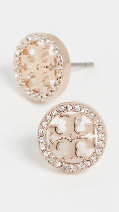 Tory Burch Icon Pavé Circle Stud Earrings | Thumbnail 2