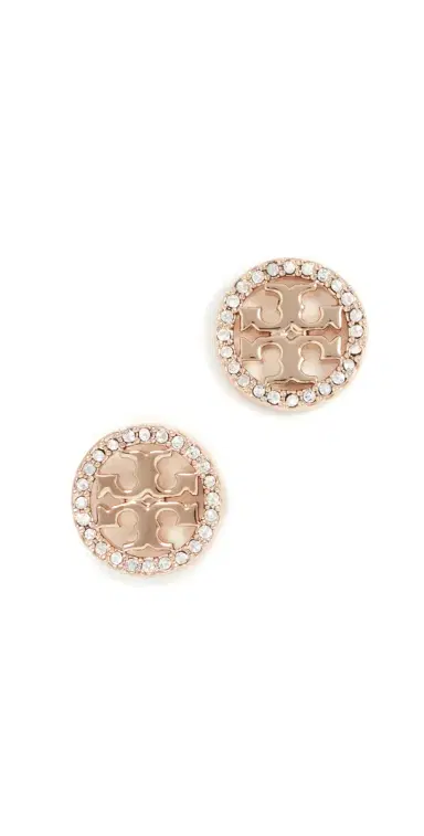 Tory Burch Icon Pavé Circle Stud Earrings | Thumbnail 1