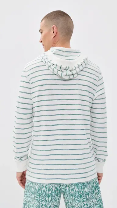 Faherty Sunwashed Slub Hoodie White Biscayne Stripe | Thumbnail 3 Faherty Sunwashed Slub Hoodie White Biscayne Stripe | Thumbnail 3