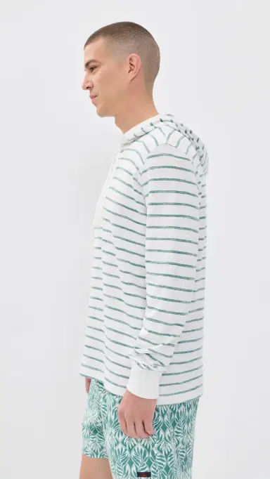 Faherty Sunwashed Slub Hoodie White Biscayne Stripe | Thumbnail 4 Faherty Sunwashed Slub Hoodie White Biscayne Stripe | Thumbnail 4