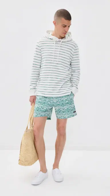 Faherty Sunwashed Slub Hoodie White Biscayne Stripe | Thumbnail 5 Faherty Sunwashed Slub Hoodie White Biscayne Stripe | Thumbnail 5