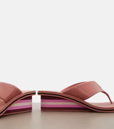 Chloé Chloé Swimming Cool leather wedge thong sandals | Thumbnail 4