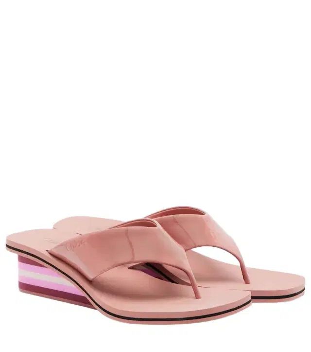 Chloe Chloé Swimming Cool leather wedge thong sandals