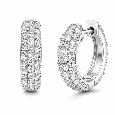 Wish Fine Jewelry 2.00ct Diamond 18K Gold Pave Hoops Earrings | Thumbnail 1 Wish Fine Jewelry 2.00ct Diamond 18K Gold Pave Hoops Earrings | Thumbnail 1
