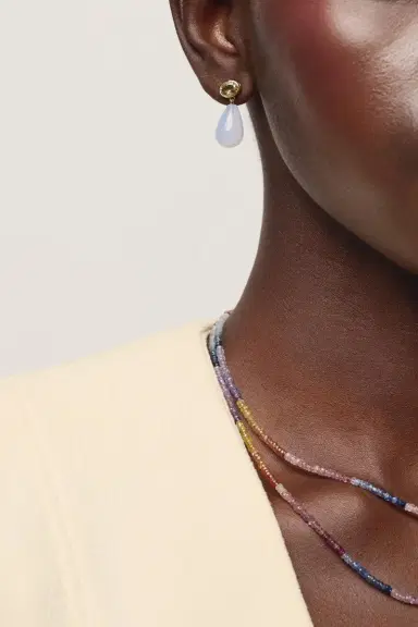 LIZZIE FORTUNATO FINE Shaded Pastel Sapphire Tiny Beaded Necklace | Thumbnail 2 LIZZIE FORTUNATO FINE Shaded Pastel Sapphire Tiny Beaded Necklace | Thumbnail 2
