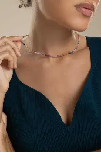 LIZZIE FORTUNATO FINE Shaded Pastel Sapphire Tiny Beaded Necklace | Thumbnail 3 LIZZIE FORTUNATO FINE Shaded Pastel Sapphire Tiny Beaded Necklace | Thumbnail 3