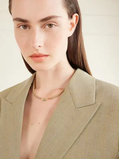 Marla Aaron Solo Baguette Babylock 14-karat Gold Emerald Pendant | Thumbnail 2 Marla Aaron Solo Baguette Babylock 14-karat Gold Emerald Pendant | Thumbnail 2