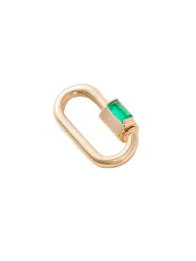 Marla Aaron Solo Baguette Babylock 14-karat Gold Emerald Pendant | Thumbnail 1 Marla Aaron Solo Baguette Babylock 14-karat Gold Emerald Pendant | Thumbnail 1