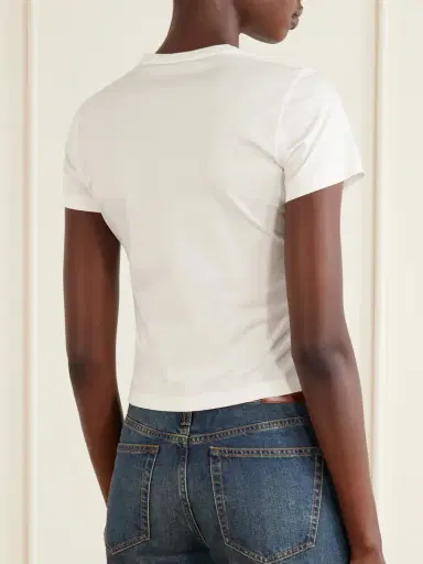 Gucci Logo-embroidered Cotton T-shirt | Thumbnail 3 Gucci Logo-embroidered Cotton T-shirt | Thumbnail 3