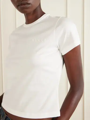 Gucci Logo-embroidered Cotton T-shirt | Thumbnail 4 Gucci Logo-embroidered Cotton T-shirt | Thumbnail 4